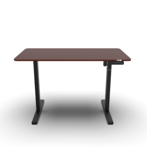 Height-Adjustable Smart Desk in Rich Mahogany Finish - Elegant and Ergonomic Desk for Enhanced Productivity